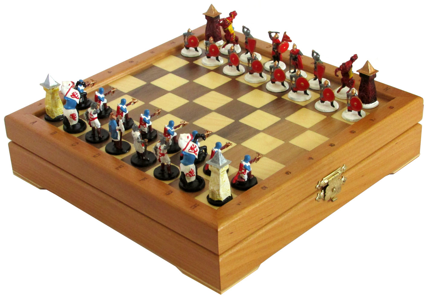 Шахматы мини с фигурами из олова покрашенными в сувенирном качестве